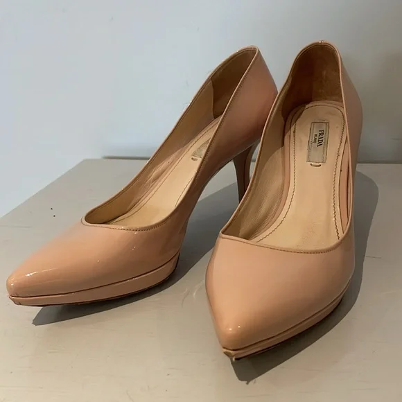 Vintage Prada Nude Heels - Size 37 - Picture 2 of 14